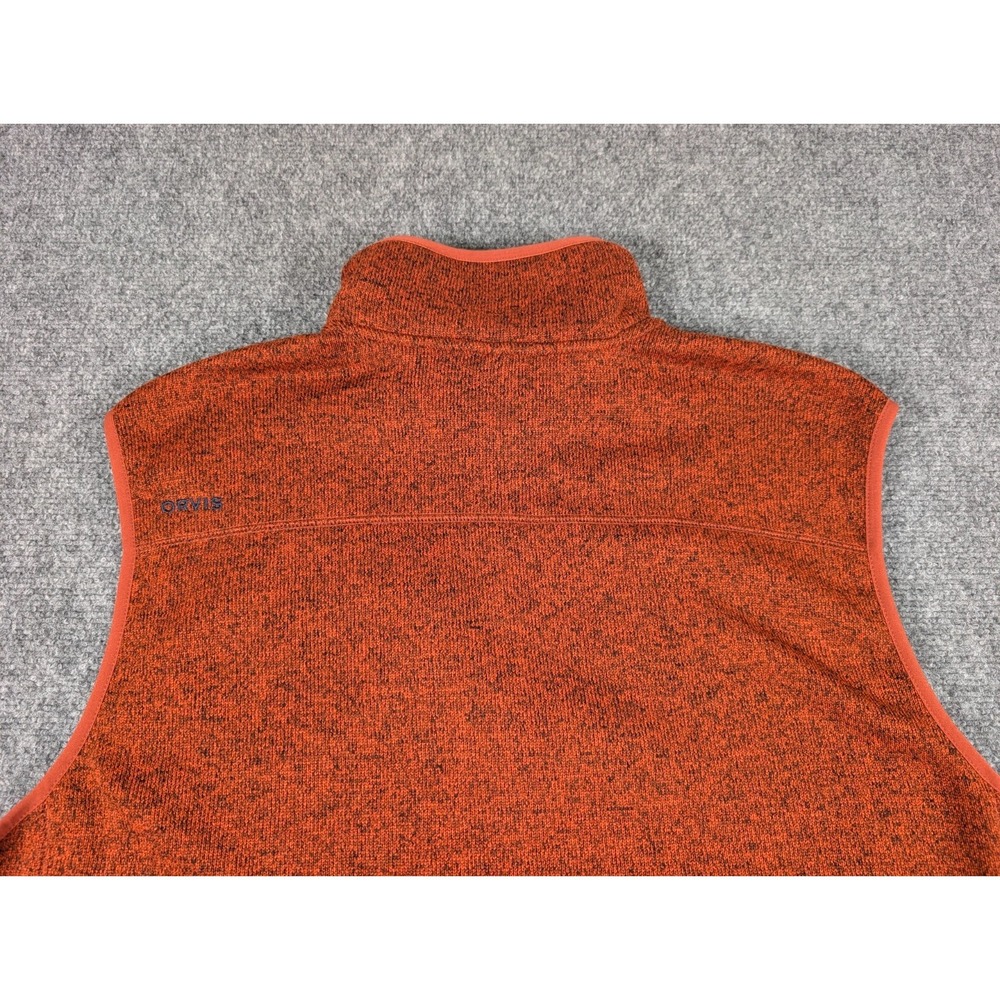 Orvis R65 Sweater Fleece Vest Mens XL Sunrise Red Orange Full Zip - Picture 12 of 12